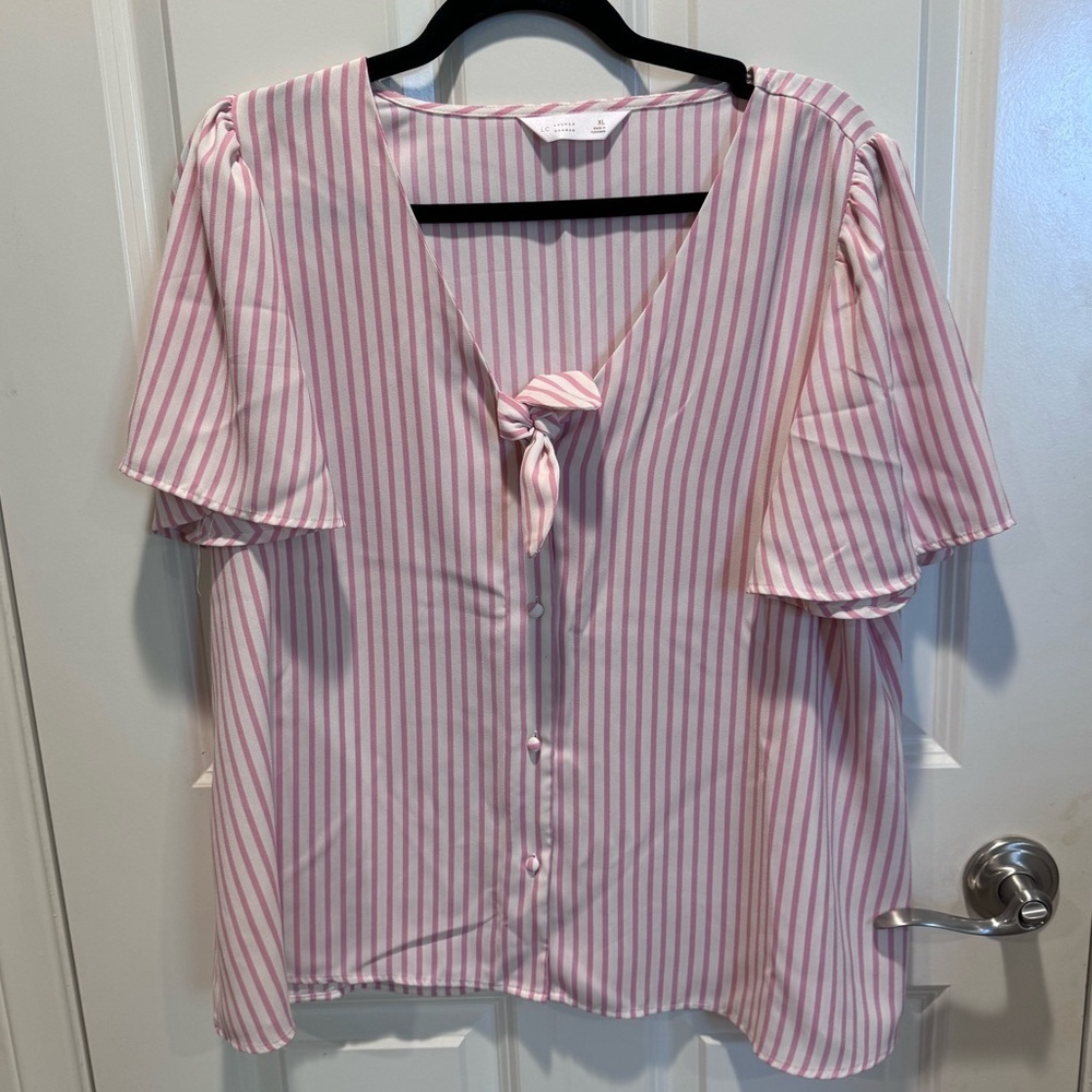 Lauren Conrad Pink Striped Women's Top